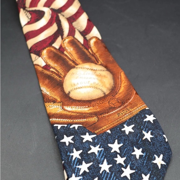 Vintage American flag baseball tie - Picture 1 of 3